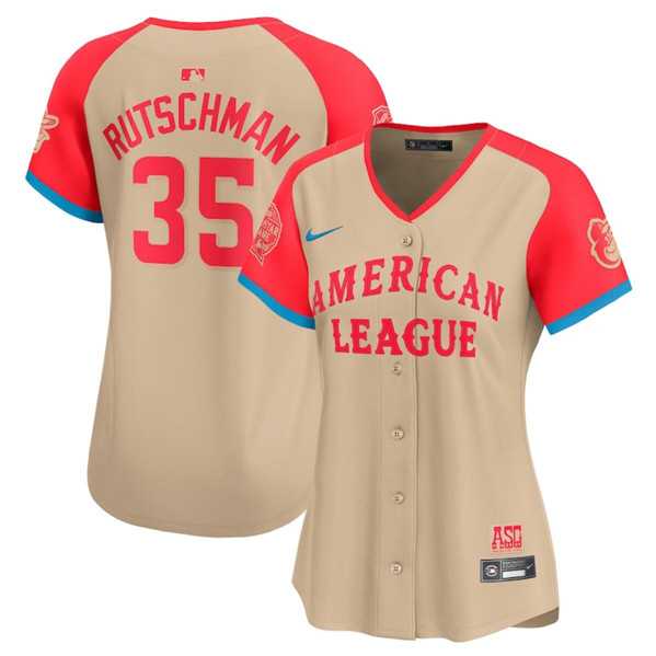 Womens American League #35 Adley Rutschman Cream 2024 All-Star Limited Stitched Baseball Jersey(Run Small)